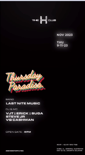 THE H CLUB SCBD JAKARTA - THURSDAY PARADISE