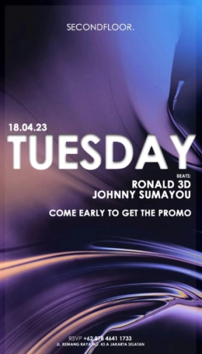 SECONDFLOOR BAR & LOUNGE JAKARTA - TUESDAY