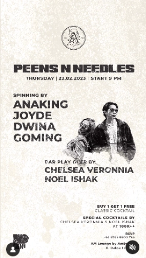 AM LOUNGE JAKARTA - PEENS N NEEDLES