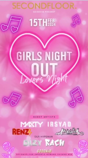 SECONDFLOOR BAR & LOUNGE JAKARTA - GIRLS NIGHT OUT LOVERS NIGHT