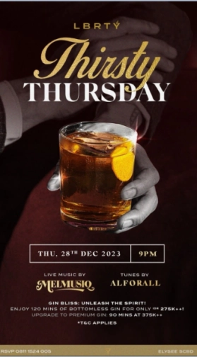 LBRTY JAKARTA - THIRSTY THURSDAY