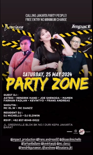 LLOUSIANA BAR JAKARTA - PARTY ZONE