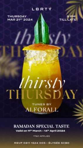 LBRTY JAKARTA - THIRSTY THURSDAY