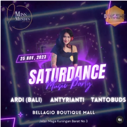 MISS MENDES RESTO JAKARTA - SATURDANCE MUSIC PARTY