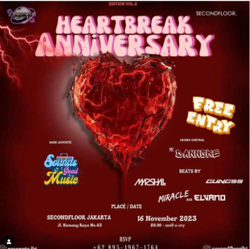 SECONDFLOOR BAR & LOUNGE JAKARTA - HEARTBREAK ANNIVERSARY