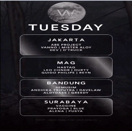 W SUPERCLUB MAG JAKARTA - TUESDAY