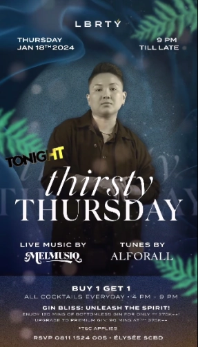 LBRTY JAKARTA - THIRSTY THURSDAY