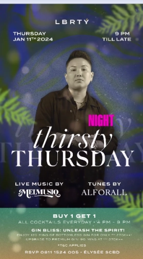 LBRTY JAKARTA - THIRSTY THURSDAY