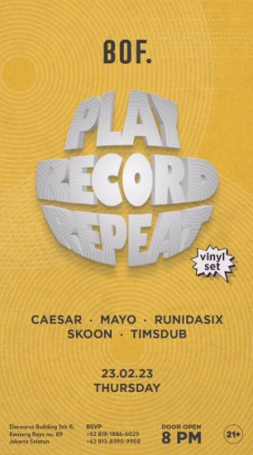 BACKROOM ON FIFTH JAKARTA - PLAY RECORD REPEAT