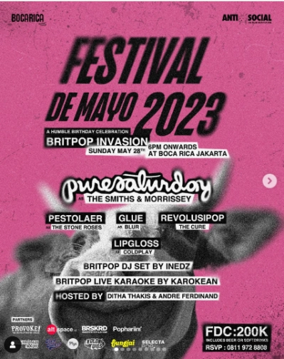 BOCARICA JAKARTA - FESTIVAL DE MAYO: BRITPOP INVASION