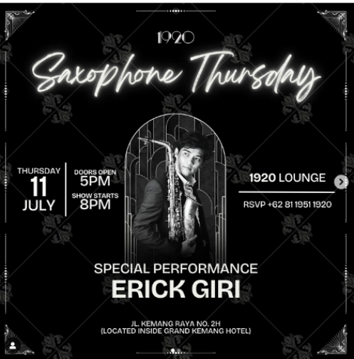 1920 LOUNGE JAKARTA - SAXOPHONE THURSDAY