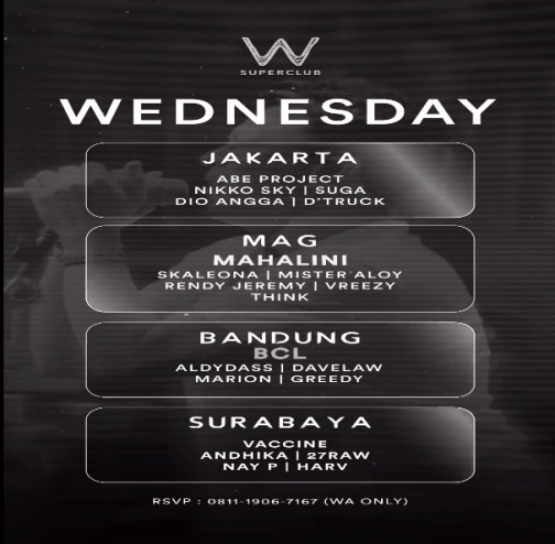 W SUPERCLUB MAG JAKARTA - WEDNESDAY