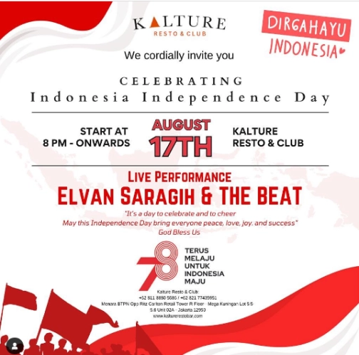 KALTURE BAR & RESTO JAKARTA - INDONESIAN INDEPENDENCE DAY