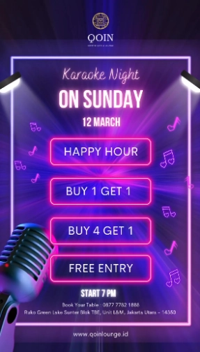 QOIN LOUNGE JAKARTA - KARAOKE NIGHT ON SUNDAY