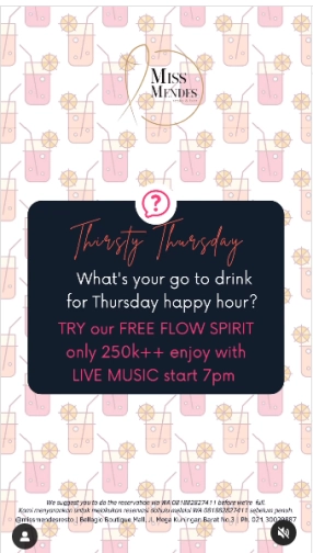 MISS MENDES RESTO JAKARTA - THIRSTY THURSDAY!