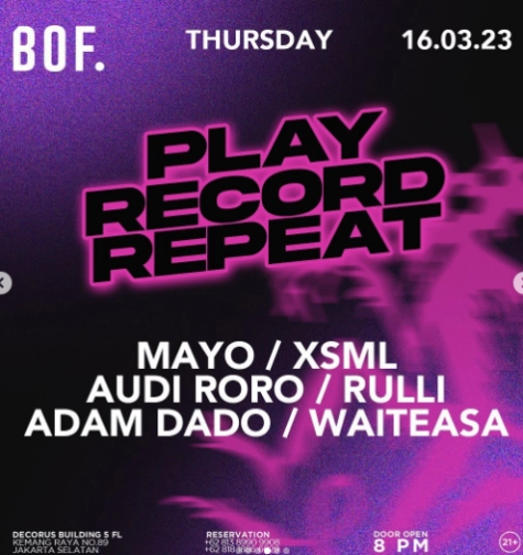 BACKROOM ON FIFTH JAKARTA - PLAY RECORD REPEAT