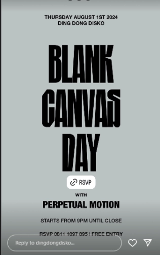 DING DONG DISCO JAKARTA - BLANK CANVAS DAY