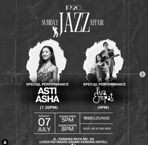 1920 LOUNGE JAKARTA - SUNDAY JAZZ AFFAIR