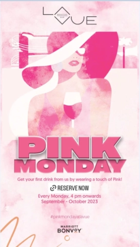 LA VUE ROOFTOP BAR JAKARTA - PINK MONDAY