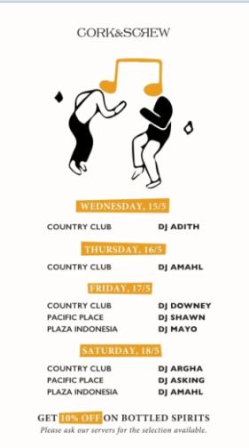 CORK&SCREW COUNTRY CLUB - WEDNESDAY