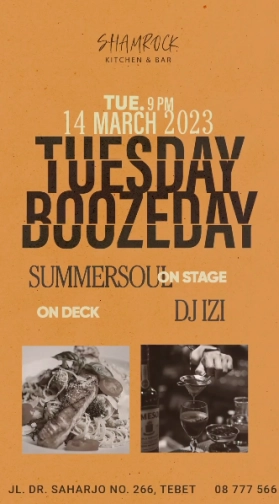 SHAMROCK JAKARTA - TUESDAY BOOZEDAY