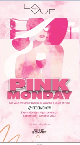 LA VUE ROOFTOP BAR JAKARTA - PINK MONDAY