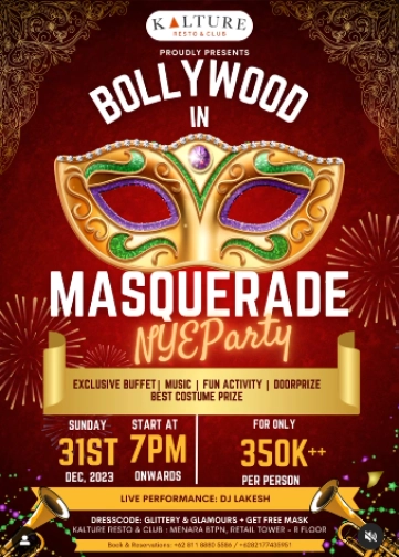 KALTURE BAR & RESTO JAKARTA - BOLLYWOOD IN MASQEARADE NYE PARTY