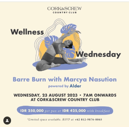 CORK&SCREW COUNTRY CLUB - WELLNESS WEDNESDAY