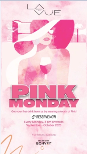 LA VUE ROOFTOP BAR JAKARTA - PINK MONDAY