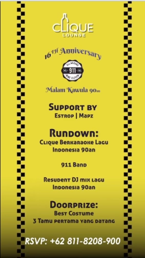 CLIQUE SPOT JAKARTA - MALAM KAWULA 90AN