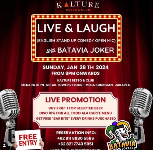 KALTURE BAR & RESTO JAKARTA - LIVE & LAUGH