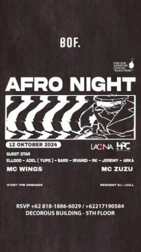 BACKROOM ON FIFTH JAKARTA - AFRO NIGHT