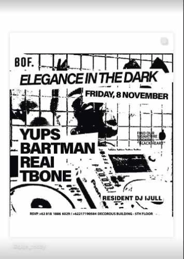 BOF KEMANG JAKARTA - ELEGANCE IN THE DARK