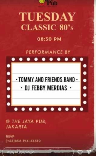 JAYA PUB JAKARTA - TUESDAY CLASSIC 80