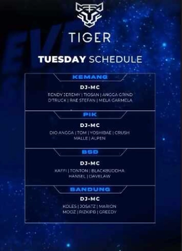 GOLDEN TIGER KEMANG - TUESDAY