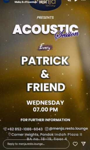 MENJA RESTO & LOUNGE JAKARTA - ACOSTIC SESSION