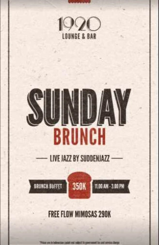 1920 LOUNGE KEMANG JAKARTA - SUNDAY BRUNCH