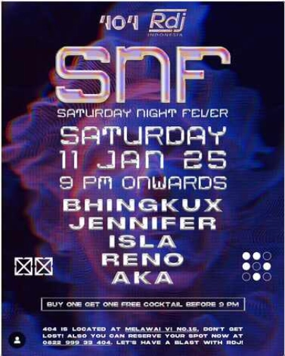 404 BOTTLE EATERY JAKARTA - SATURDAY NIGHT FEVER