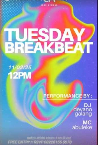 ANAK KEMANG CAFE JAKARTA - TUESDAY BREAKBEAT